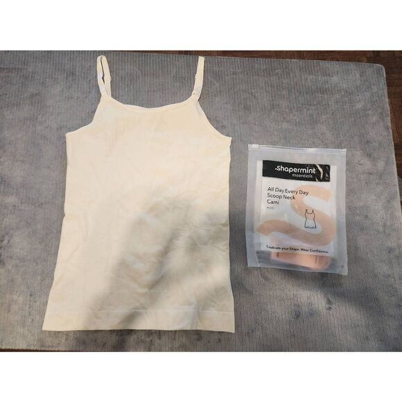 Shapermint size L All Day Everyday Scoop Neck Cami Shaping Tank Top Cream - Picture 1 of 4
